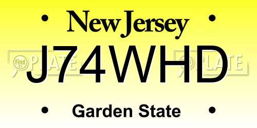 J74WHD New Jersey License Plate