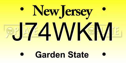 J74WKM New Jersey License Plate