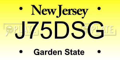 J75DSG New Jersey License Plate