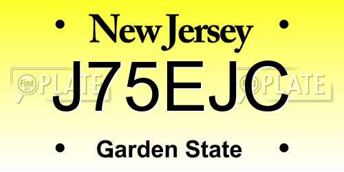 J75EJC New Jersey License Plate