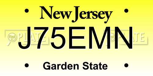 J75EMN New Jersey License Plate