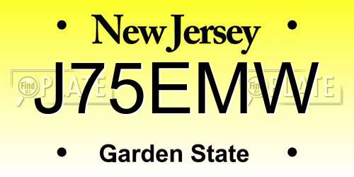 J75EMW New Jersey License Plate
