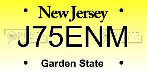 J75ENM New Jersey License Plate