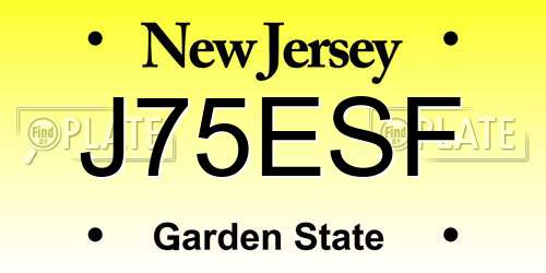 J75ESF New Jersey License Plate