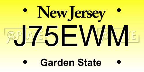 J75EWM New Jersey License Plate