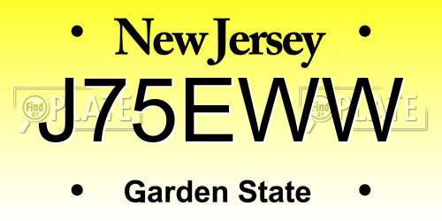 J75EWW New Jersey License Plate