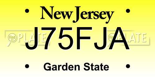 J75FJA New Jersey License Plate