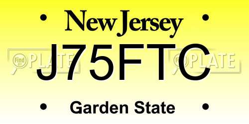 J75FTC New Jersey License Plate