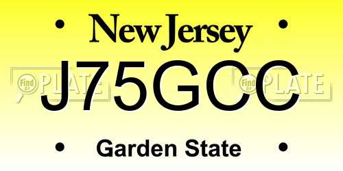 J75GCC New Jersey License Plate