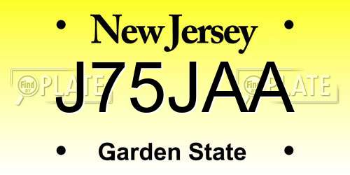 J75JAA New Jersey License Plate