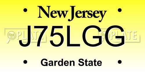 J75LGG New Jersey License Plate