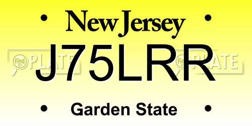 J75LRR New Jersey License Plate