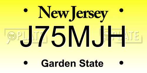 J75MJH New Jersey License Plate