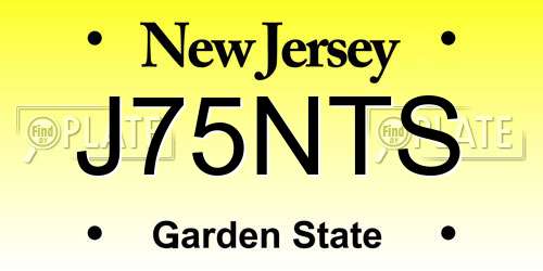 J75NTS New Jersey License Plate