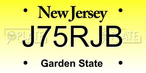 J75RJB New Jersey License Plate