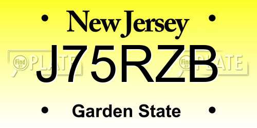 J75RZB New Jersey License Plate