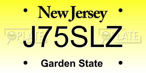 J75SLZ New Jersey License Plate