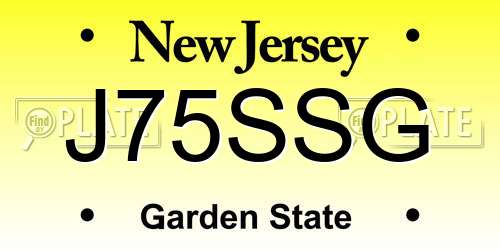 J75SSG New Jersey License Plate