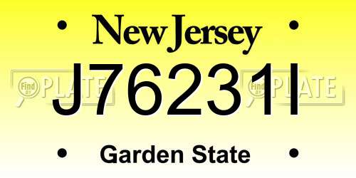 J76231I New Jersey License Plate