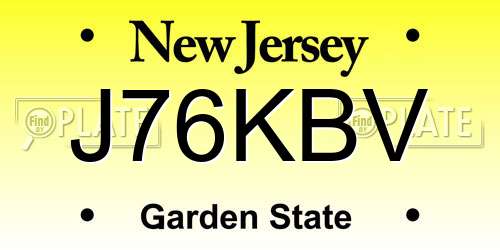 J76KBV New Jersey License Plate