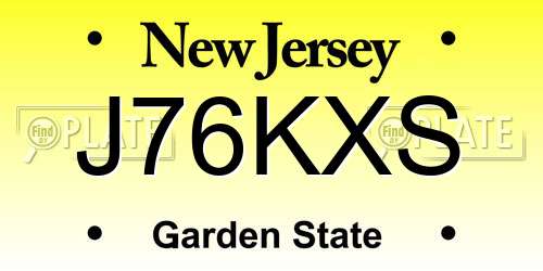 J76KXS New Jersey License Plate