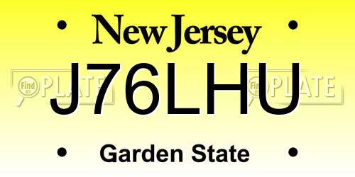 J76LHU New Jersey License Plate
