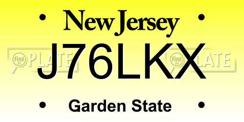 J76LKX New Jersey License Plate