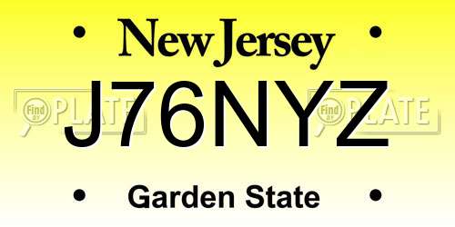 J76NYZ New Jersey License Plate