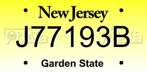 J77193B New Jersey License Plate