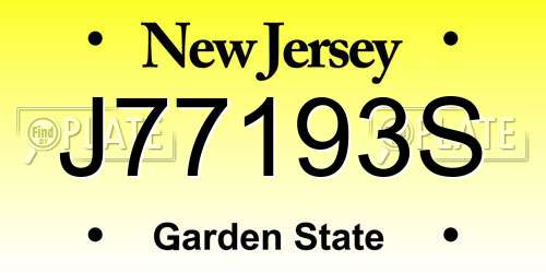 J77193S New Jersey License Plate