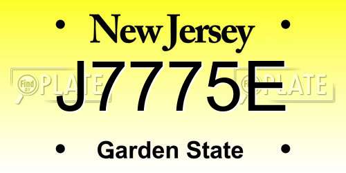 J7775E New Jersey License Plate