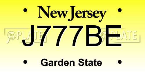 J777BE New Jersey License Plate