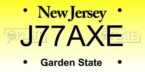 J77AXE New Jersey License Plate