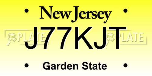 J77KJT New Jersey License Plate