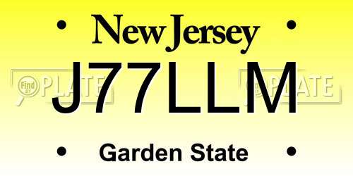 J77LLM New Jersey License Plate