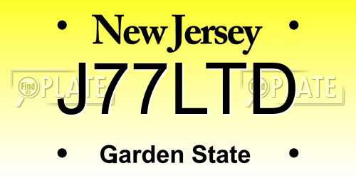 J77LTD New Jersey License Plate