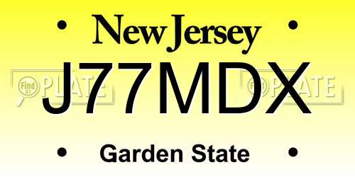 J77MDX New Jersey License Plate