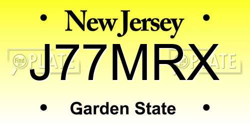 J77MRX New Jersey License Plate