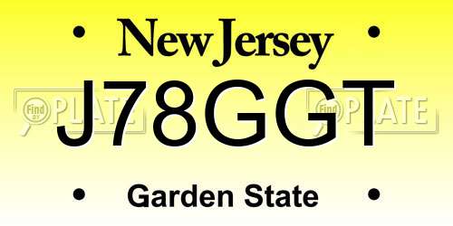 J78GGT New Jersey License Plate