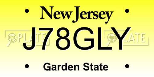 J78GLY New Jersey License Plate