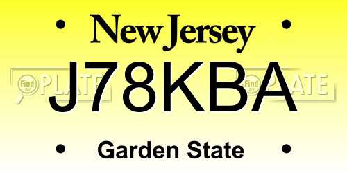 J78KBA New Jersey License Plate