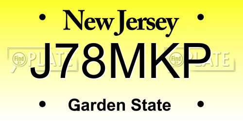 J78MKP New Jersey License Plate