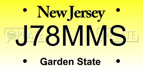 J78MMS New Jersey License Plate