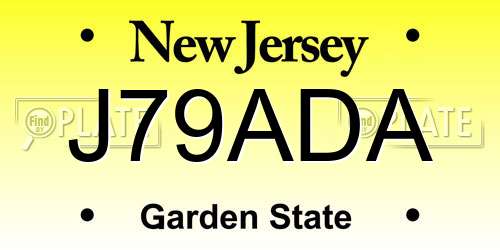 J79ADA New Jersey License Plate