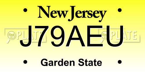 J79AEU New Jersey License Plate