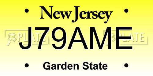J79AME New Jersey License Plate