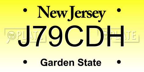 J79CDH New Jersey License Plate