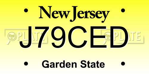 J79CED New Jersey License Plate