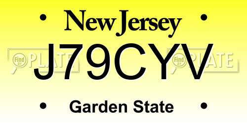 J79CYV New Jersey License Plate