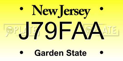 J79FAA New Jersey License Plate